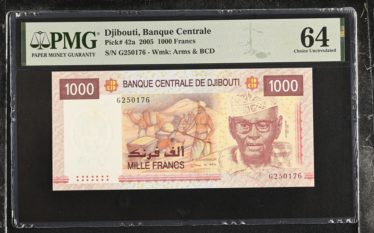 Djibouti 1000 Francs 2005 P 42 a Choice UNC PMG 64