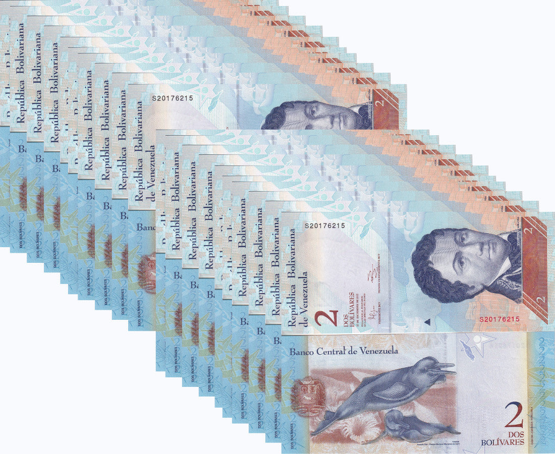 Venezuela 2 Bolivares 2013 P 88 UNC LOT 20 PCS