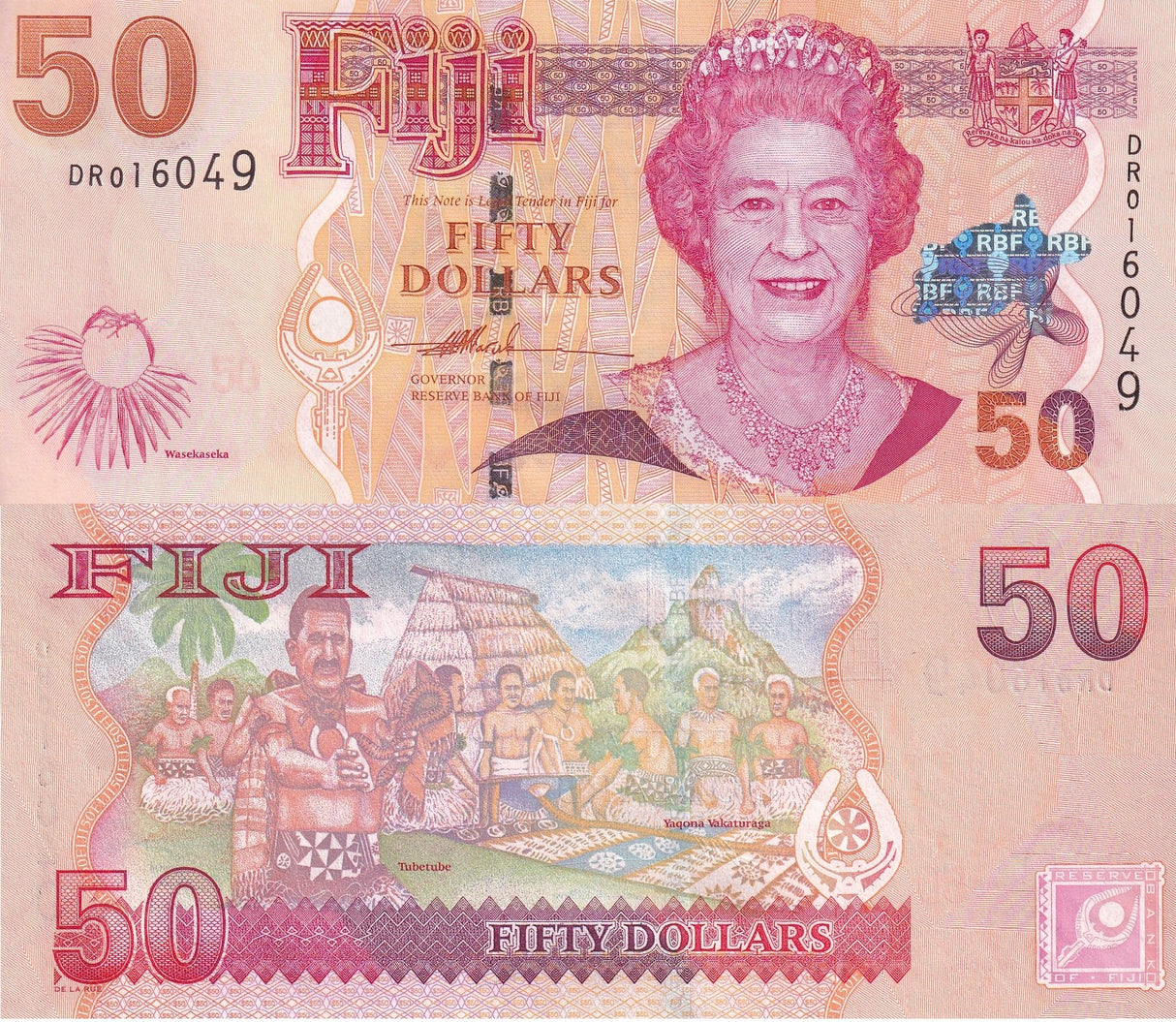 Fiji 50 Dollars ND 2007 P 113 QE II UNC