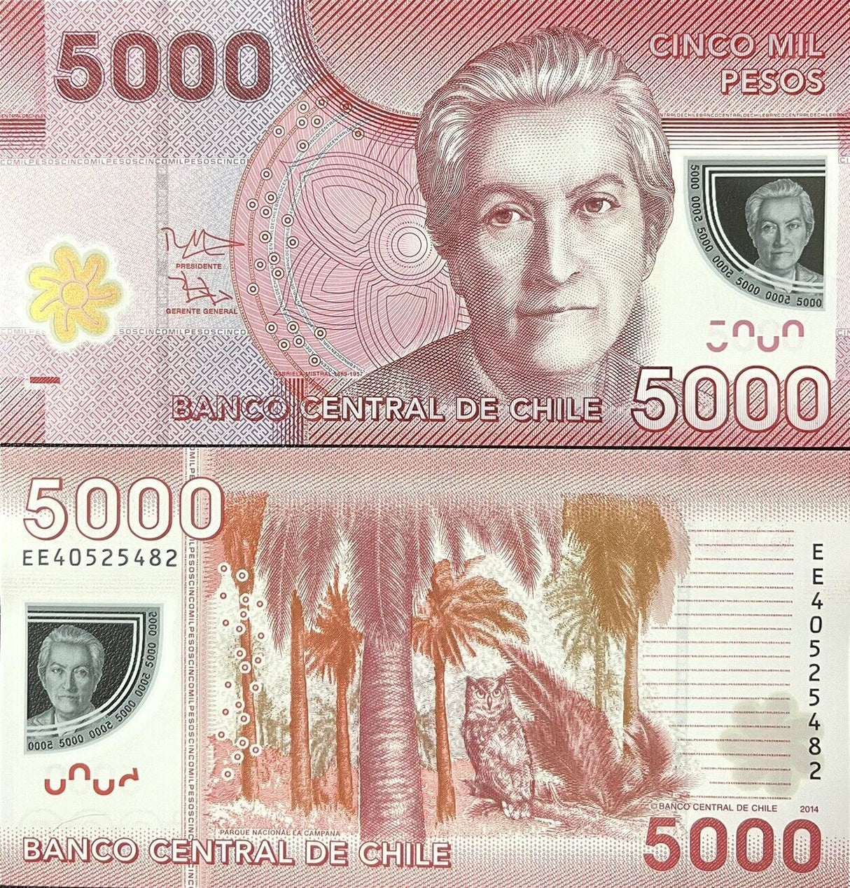 Chile 5000 Pesos 2014 P 163 Polymer UNC