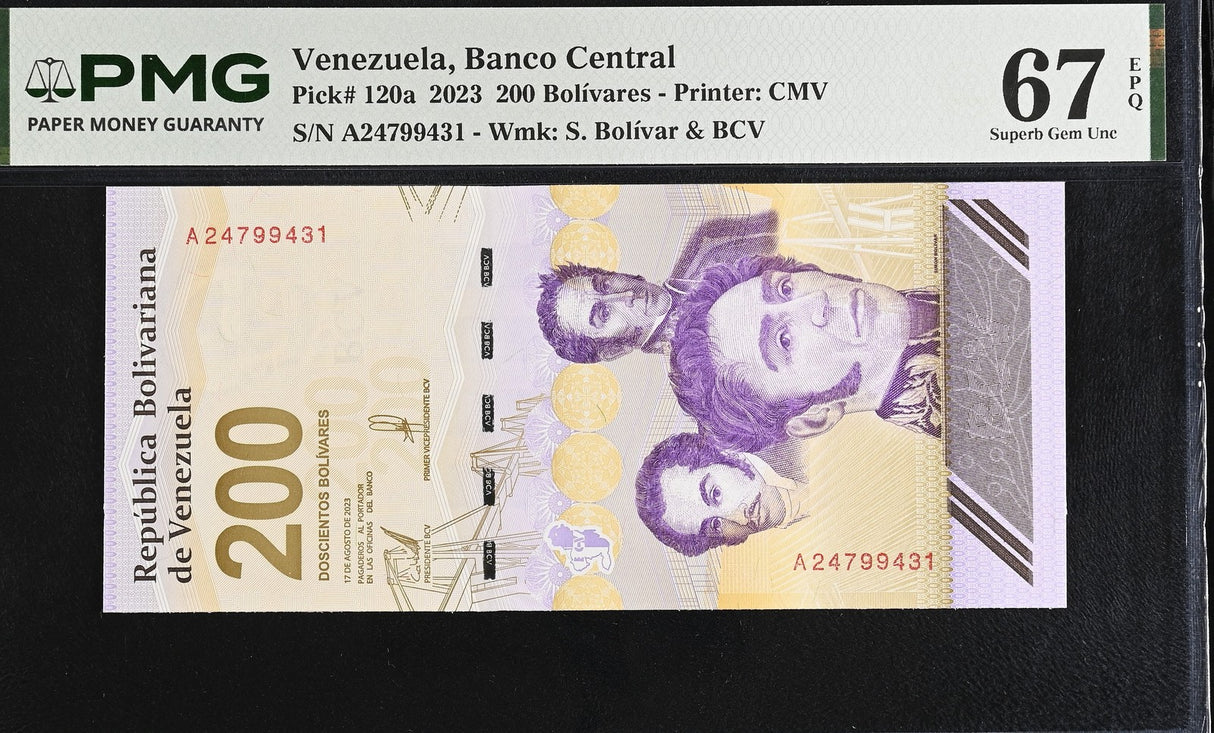 Venezuela 200 Bolivares Digitales 2023 P 120 a Superb Gem UNC PMG 67 EPQ