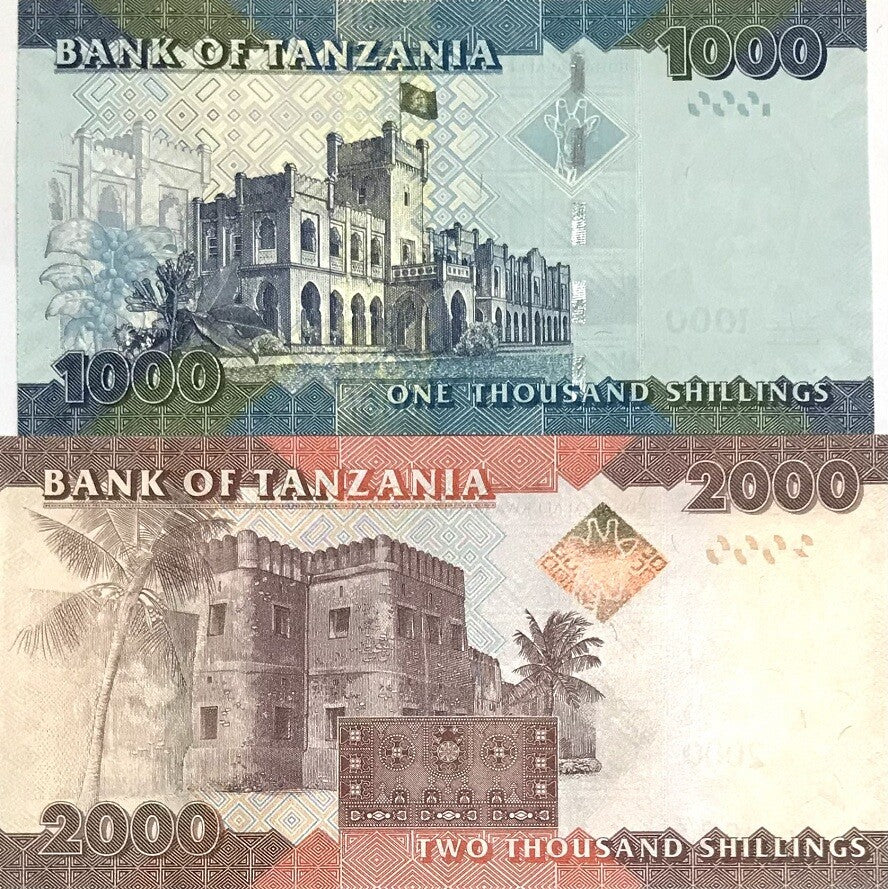 Tanzania Set 2 UNC 1000 2000 Shillings 2020 P 41 P 42 UNC