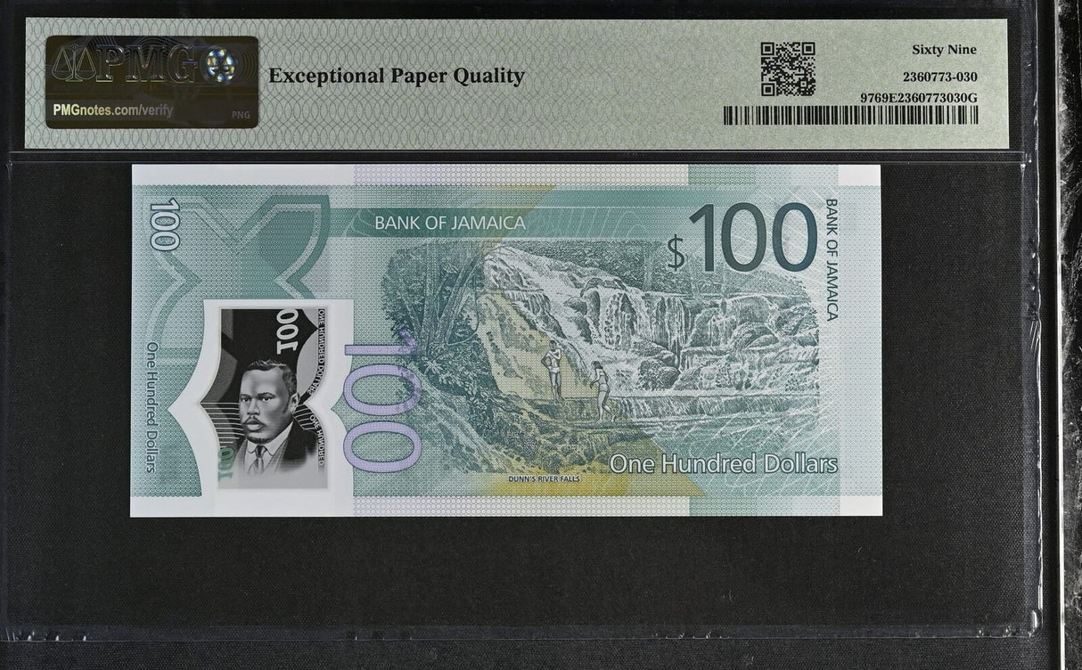 Jamaica 100 Dollars 2022 P 97 Commemorative Superb Gem UNC PMG 69 EPQ