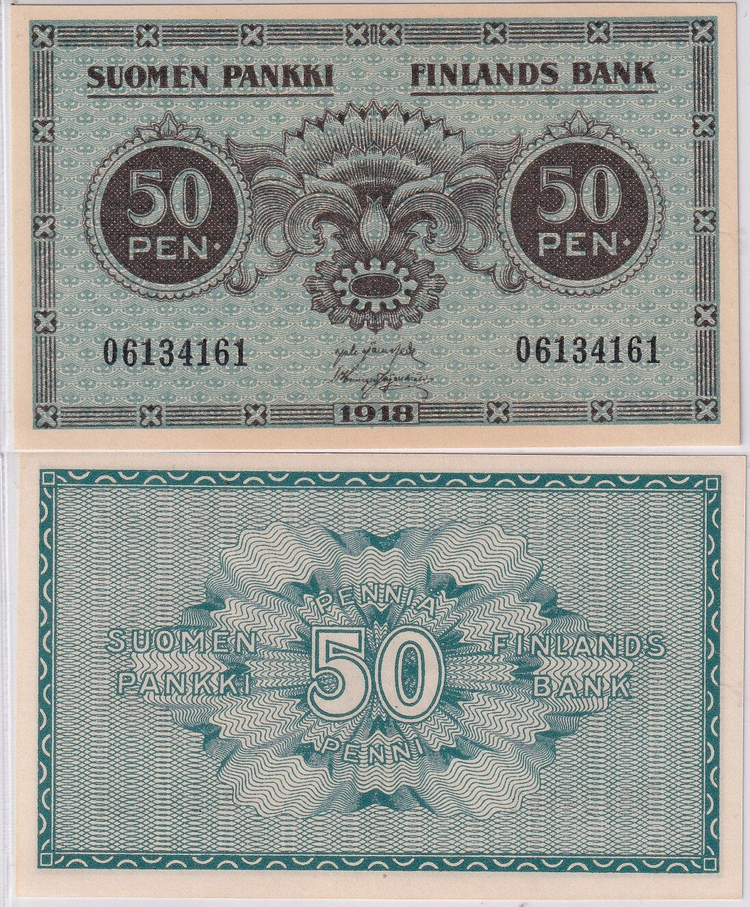 Finland 50 Pennia 1918 P 34 UNC