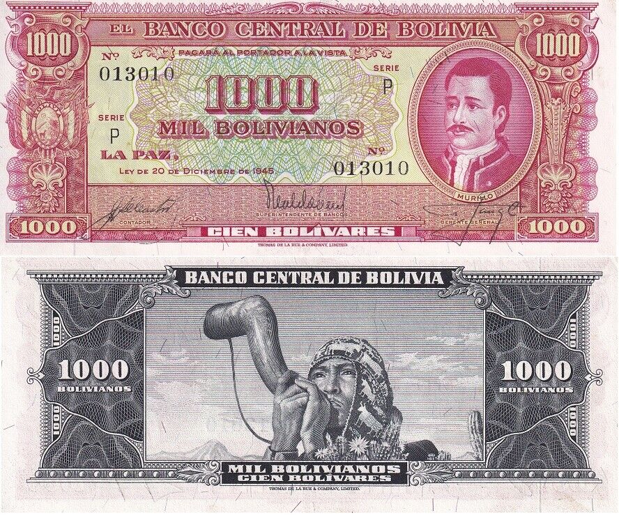 Bolivia 1000 Bolivianos 1945 P 149 UNC