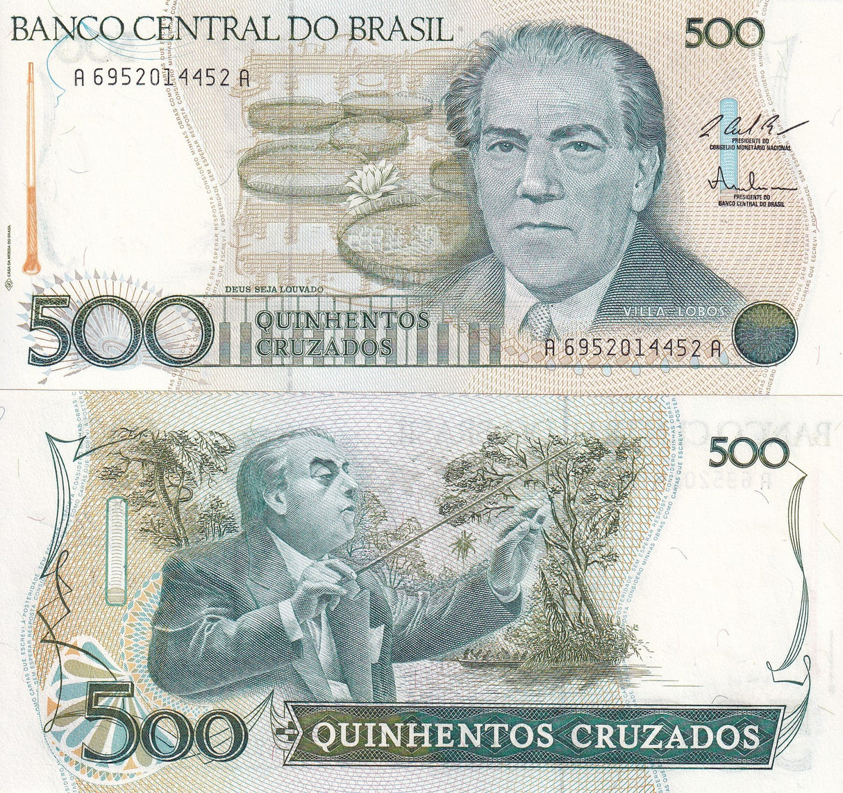 Brazil 500 Cruzados ND 1986-1988 P 212 c UNC