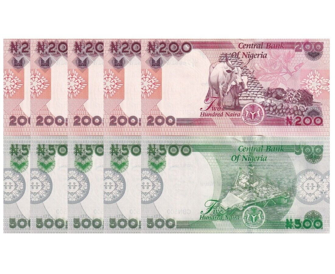 Nigeria Set 2 UNC 200 500 Naira 2024 P 47 48 UNC LOT 5 SETS 10 PCS