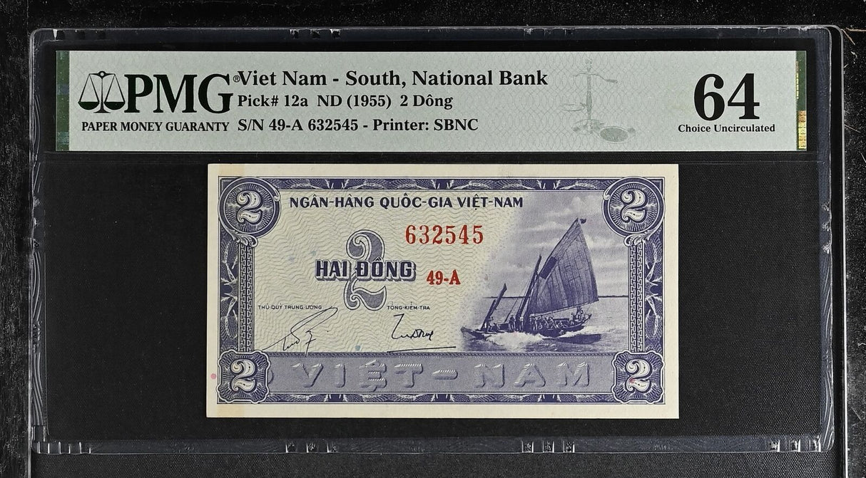 South Vietnam 2 Dong ND 1955 P 12 a Choice UNC PMG 64