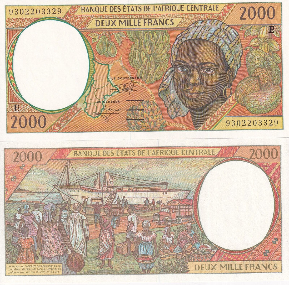 Central African States - Cameroon 2000 Francs 1993 P 203Ea UNC