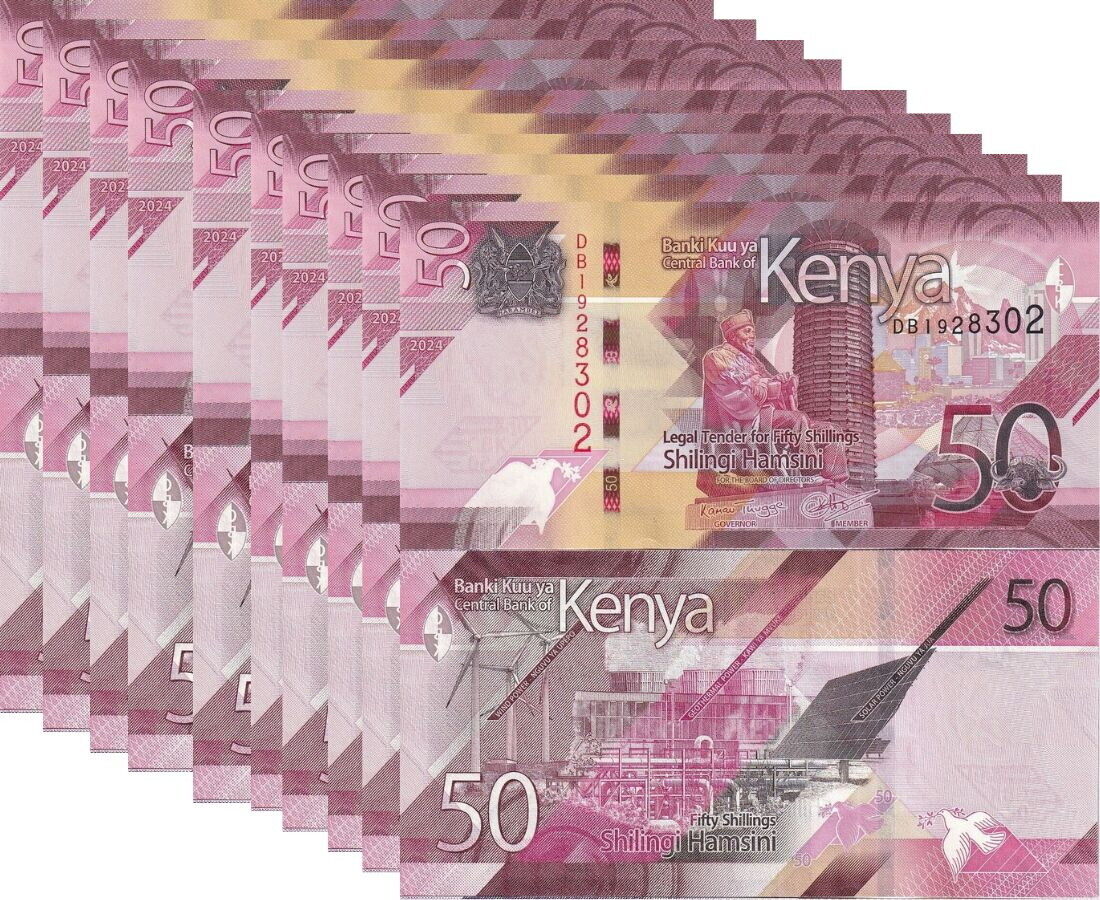 Kenya 50 Shillings 2024 P 53 NEW LOT 10 UNC