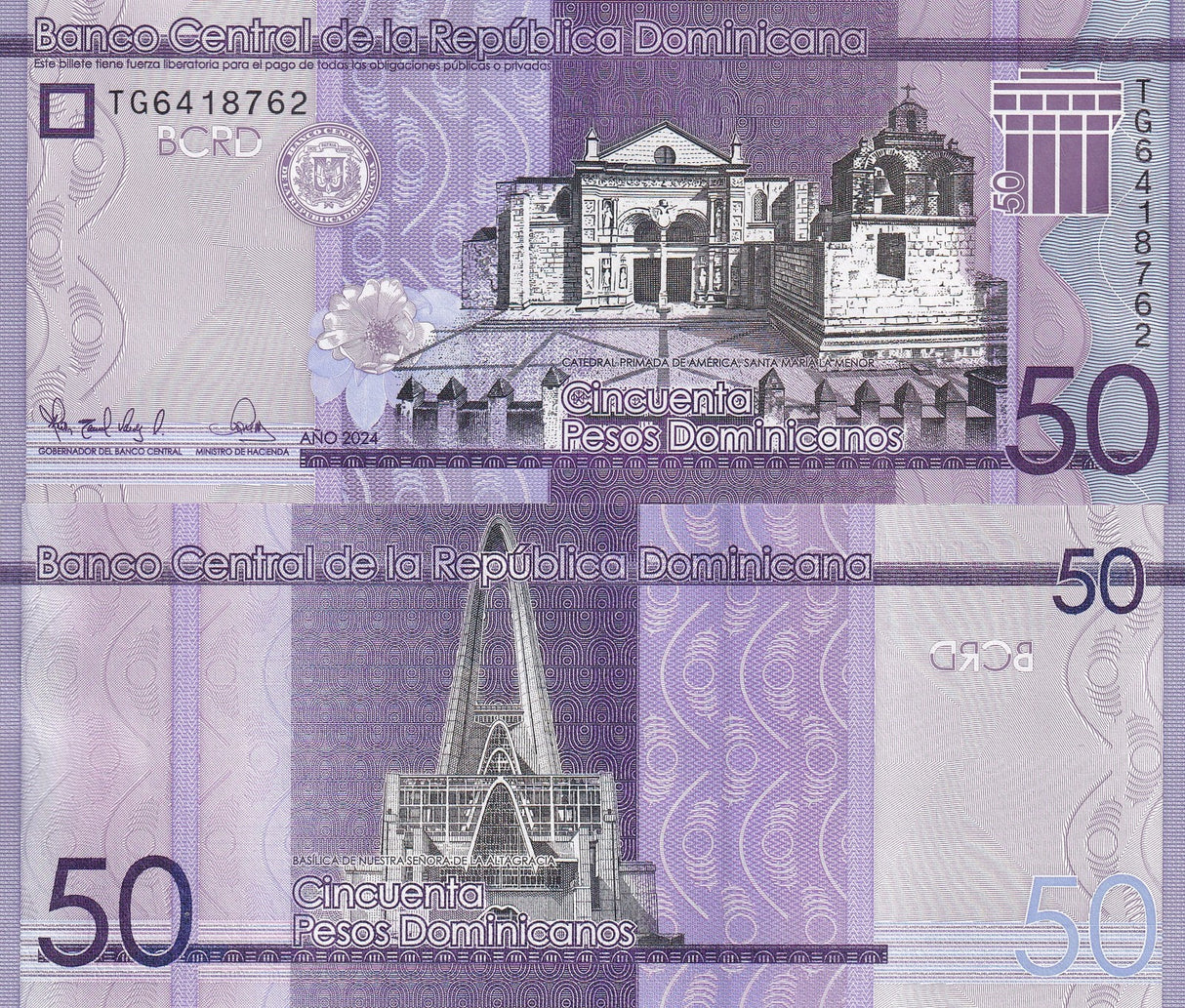 Dominican Republic 50 Pesos 2024 New Sign P 189 UNC