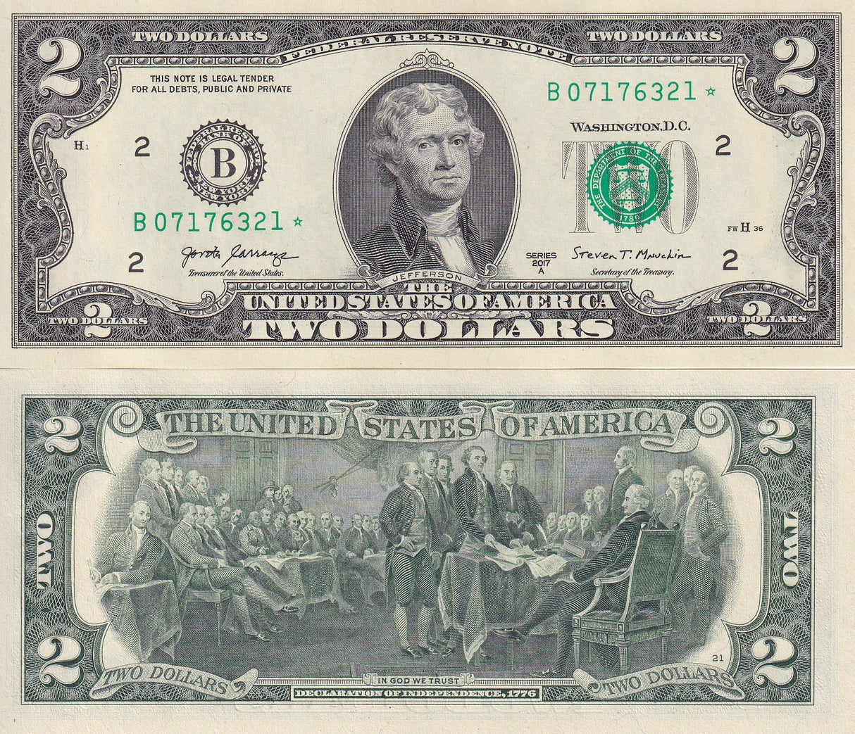 United States 2 Dollars USA 2017A P 545 * Replacement New York "B" UNC