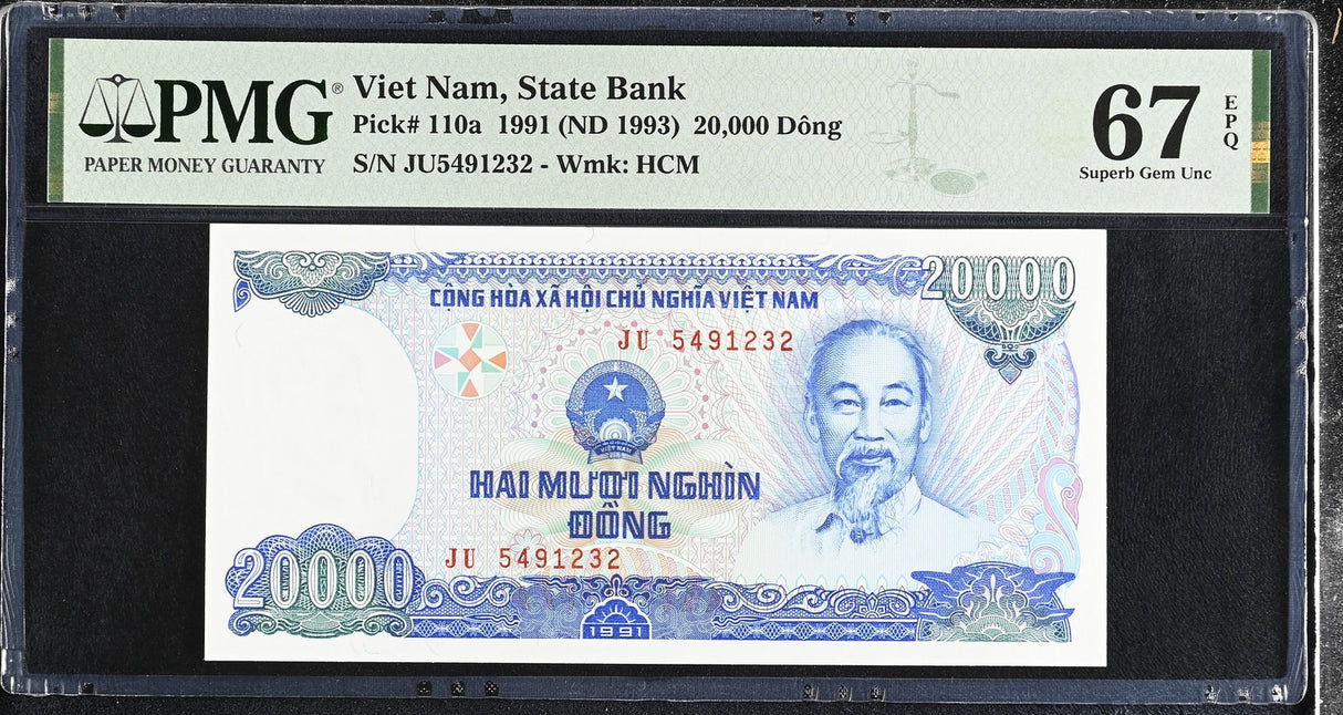 Vietnam 20000 Dong 1991 ND 1993 P 110 a Superb GEM UNC PMG 67 EPQ