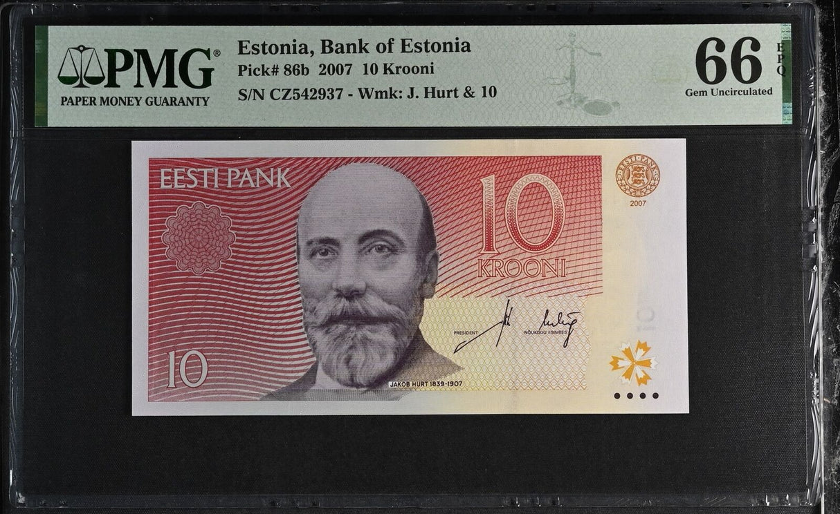 Estonia 10 Krooni 2007 P 86 b Gem UNC PMG 66 EPQ