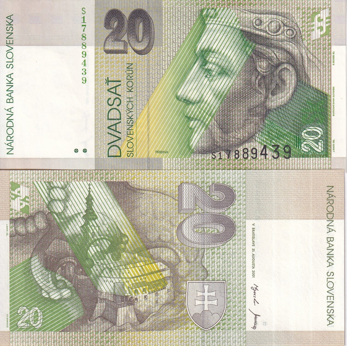 Slovakia 20 Korun 2001 P 20 e UNC
