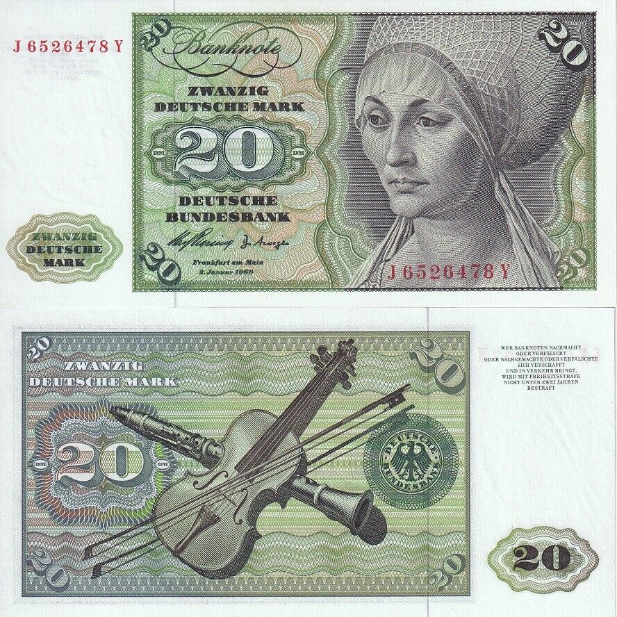 Germany 20 Mark 1960 P 20 UNC