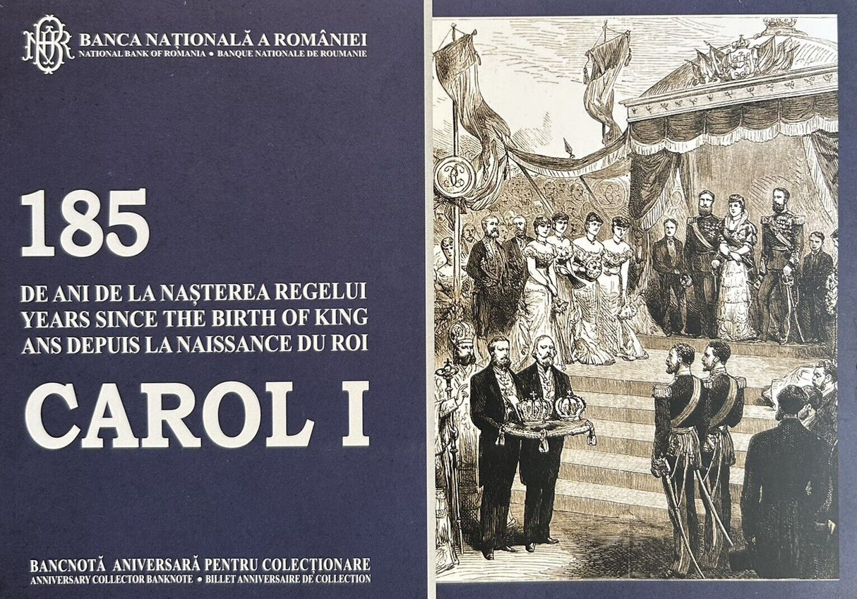 Romania 100 Lei 2024 Comm. 185th Birth of King Carol P 127 Polymer UNC w/Folder