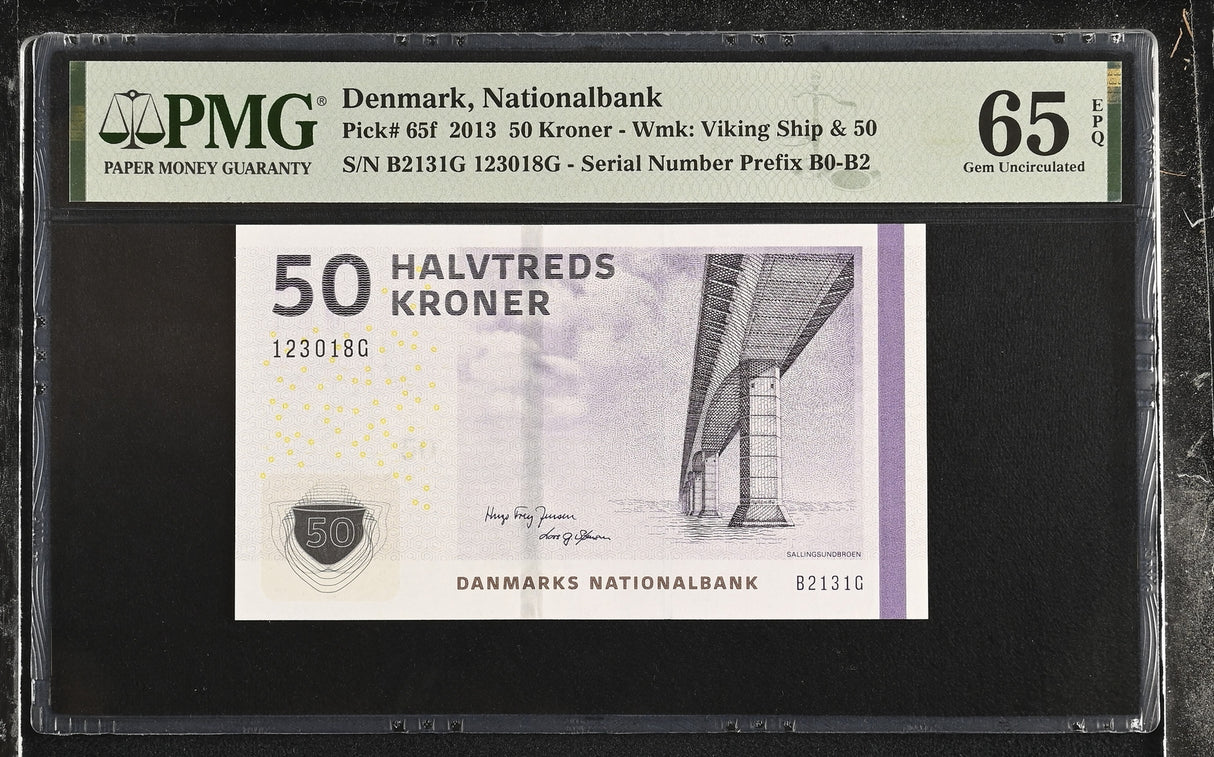 Denmark 50 Kroner 2013 P 65 f Gem UNC PMG 65 EPQ