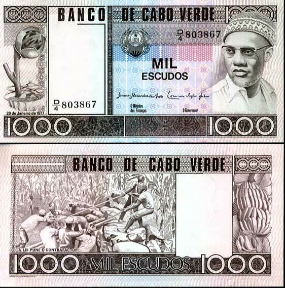 Cape Verde 1000 Escudos 1977 P 56 UNC