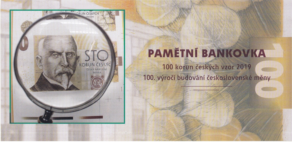 Czech Republic 100 Korun 2019 Commemorative BIG Note P 29 UNC W/Folder