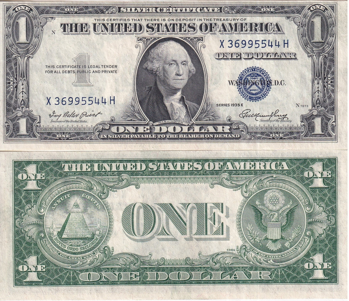 United States 1 Dollar USA 1935E P 416D Silver Certificate AUnc