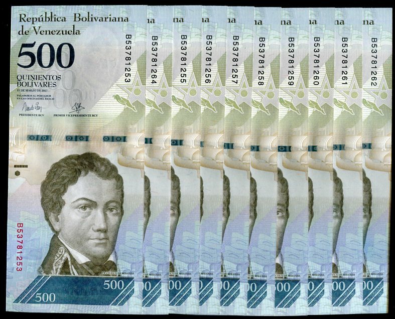 Venezuela 500 Bolivares 2017 P 94 UNC Lot 20 Pcs 1/5 Bundle Amazon River dolphin