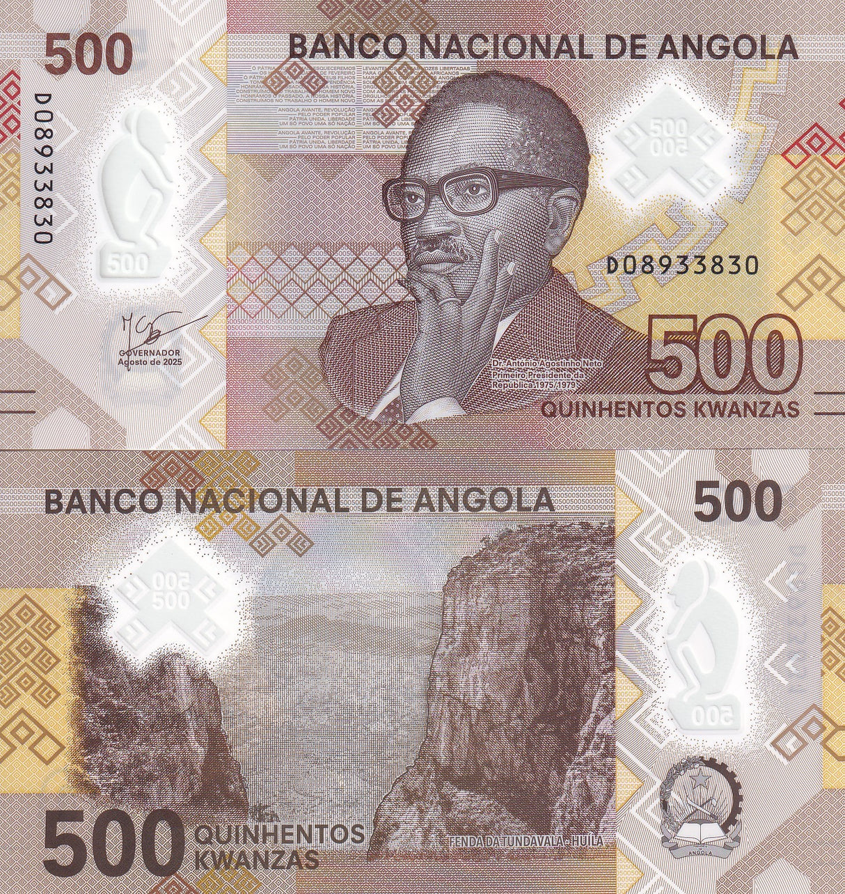 Angola 500 Kwanzas 2025 P 161 NEW Date UNC