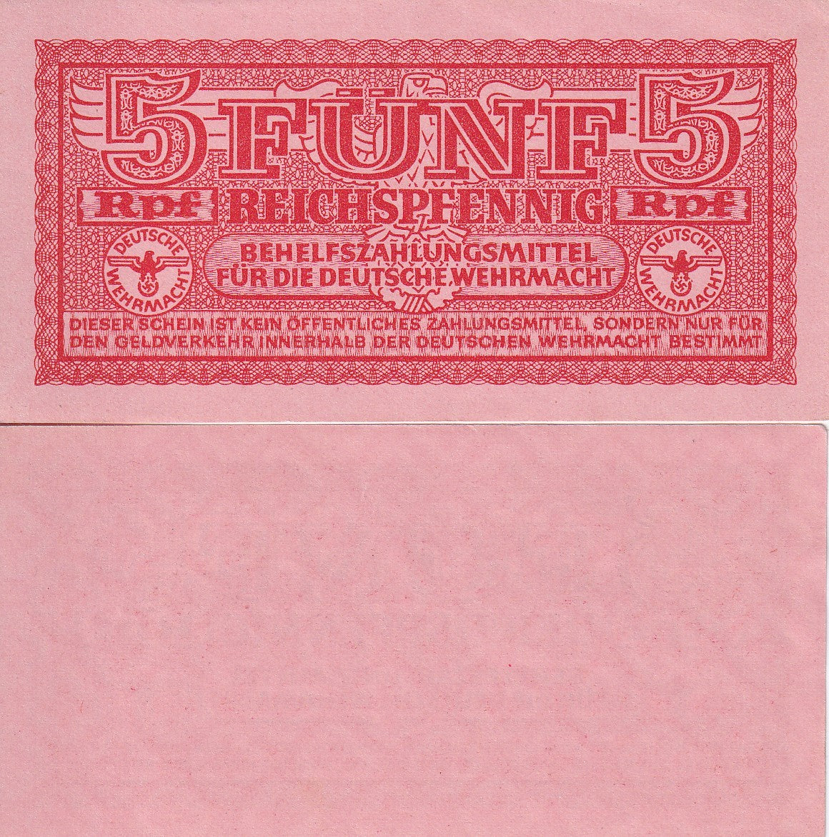 Germany 5 Reichsmark Military 1942 P M33 AUnc