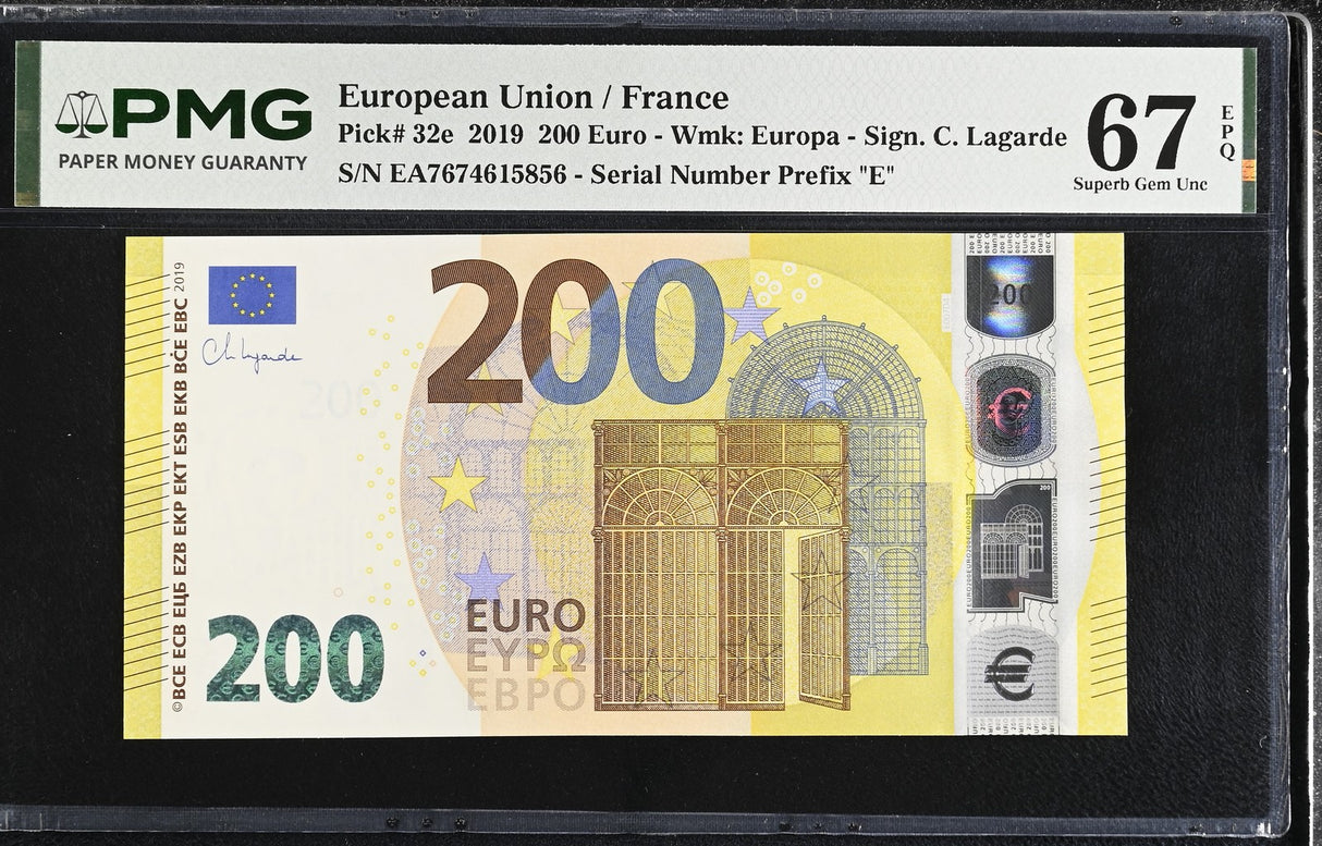 Euro 200 Euro France 2019 P 32 e Superb Gem UNC PMG 67 EPQ