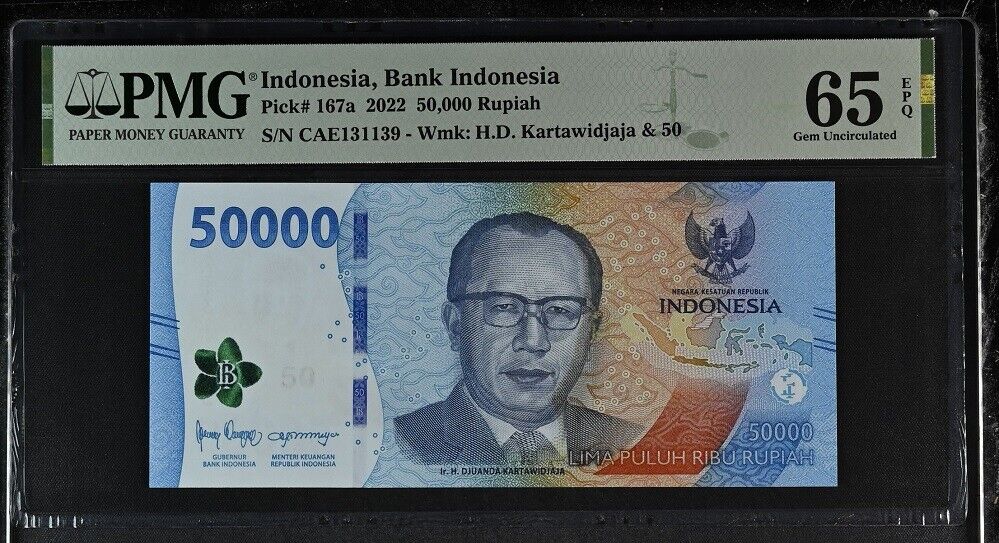 Indonesia 50000 Rupiah 2022 P 167 a Gem UNC PMG 65 EPQ