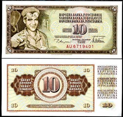 Yugoslavia 10 Dinara 1978 P 87 a UNC