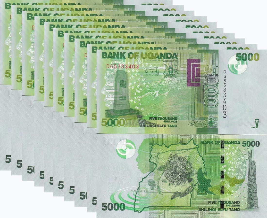 Uganda 5000 Shillings 2024 P 51 LOT 10 UNC