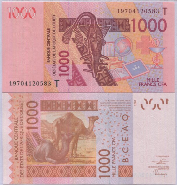 West African State TOGO 1000 Francs 2003/2019 P 815 T UNC
