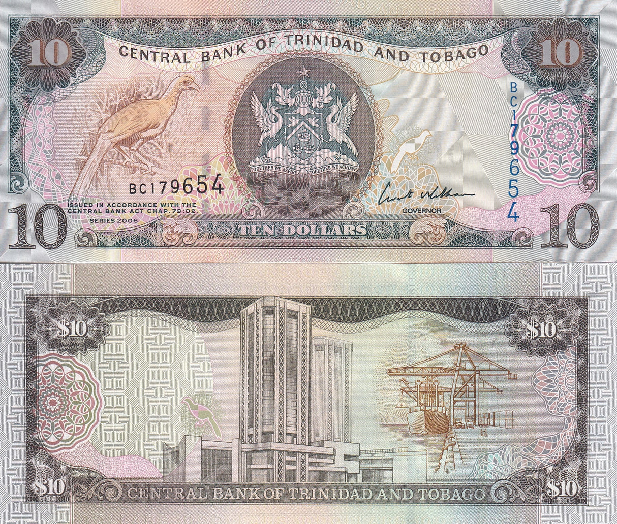 Trinidad & Tobago 10 Dollar 2006 P 48 UNC