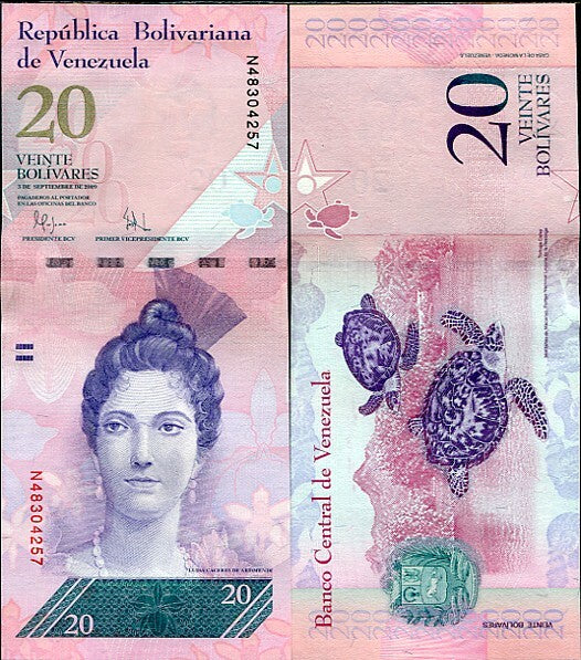 Venezuela 20 Bolivares 2009 P 91 UNC