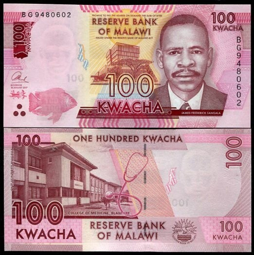 Malawi 100 Kwacha 2017 P 65 c UNC