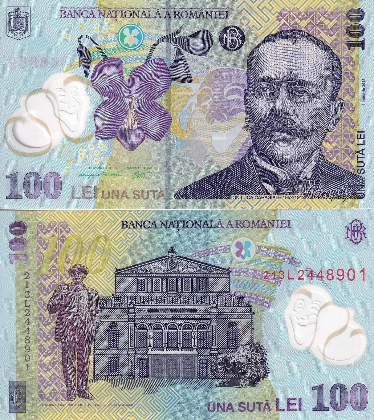 Romania 100 Lei 2018/2021 P 121 d Polymer UNC