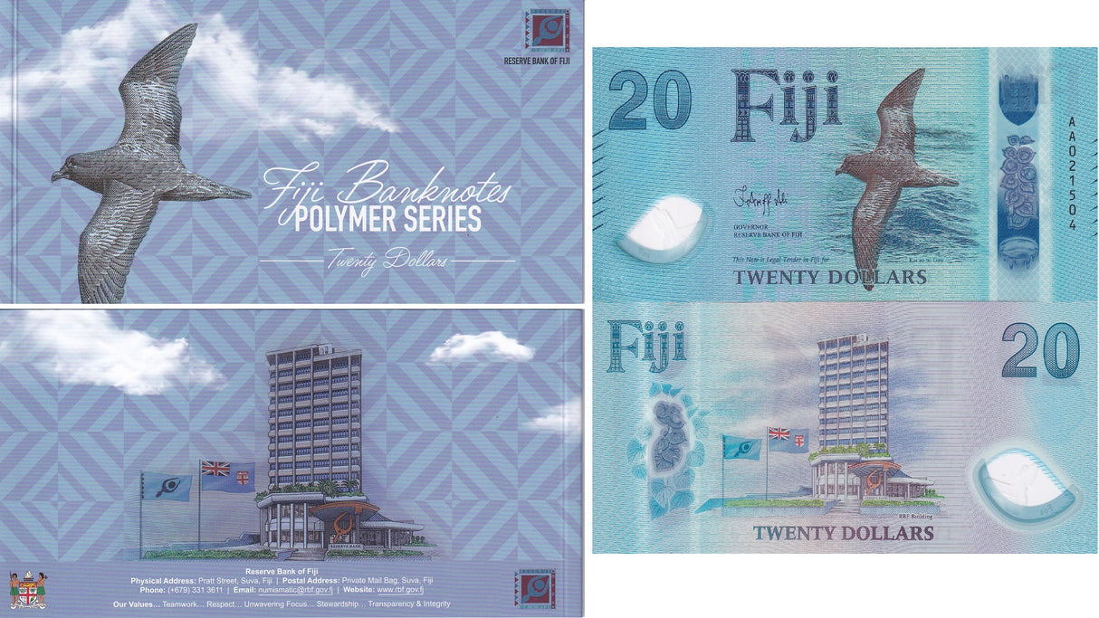 Fiji 20 Dollars 2026 2025 P NEW Polymer IN Folder UNC