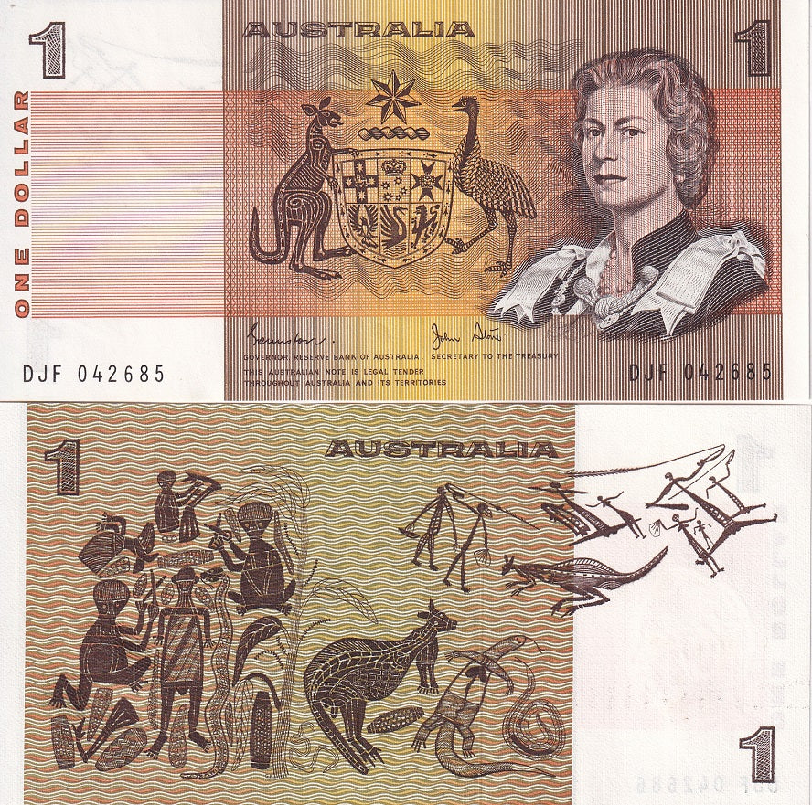 AUSTRALIA 1 DOLLARS 1983 P 42 d QEII UNC