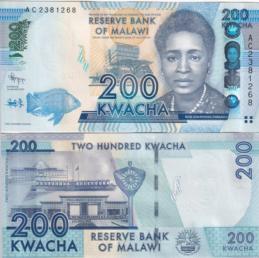 Malawi 200 Kwacha 2012 P 60 UNC