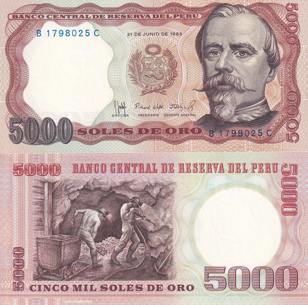 Peru 5000 Soles de Oro 1985 P 117 C