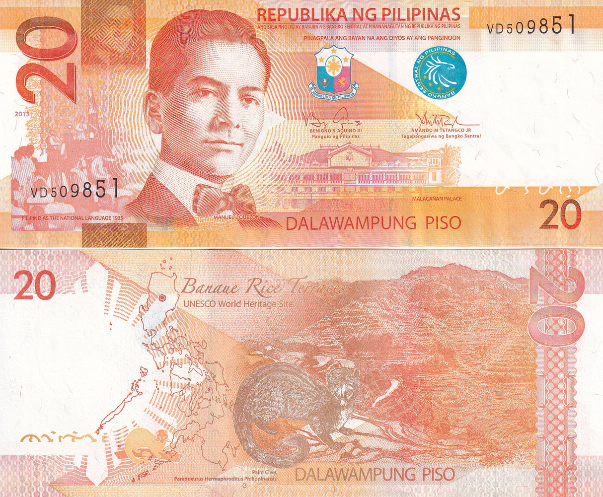 Philippines 20 Piso 2013 P 206 UNC
