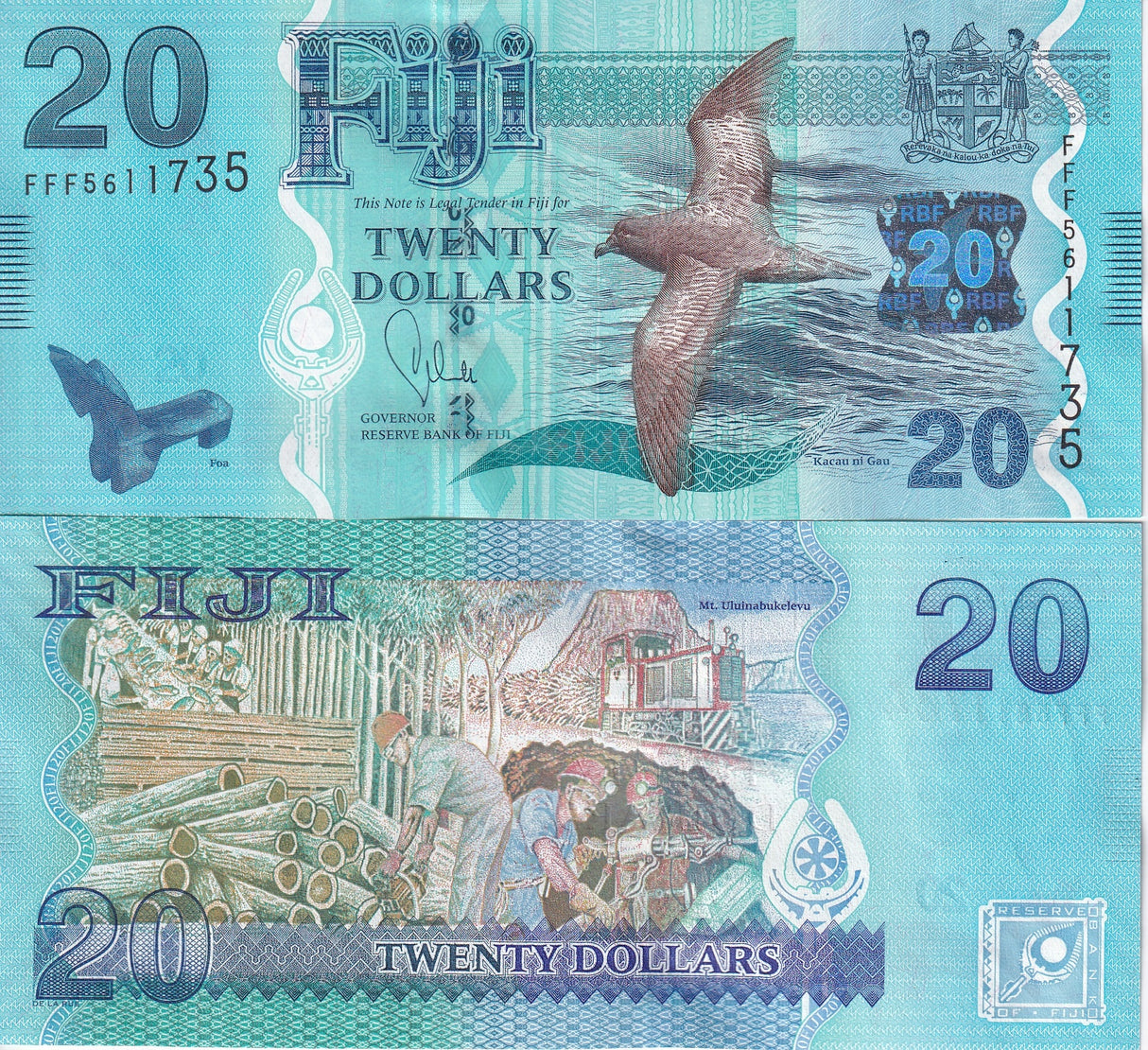 Fiji 20 Dollars ND 2013 P 117 UNC