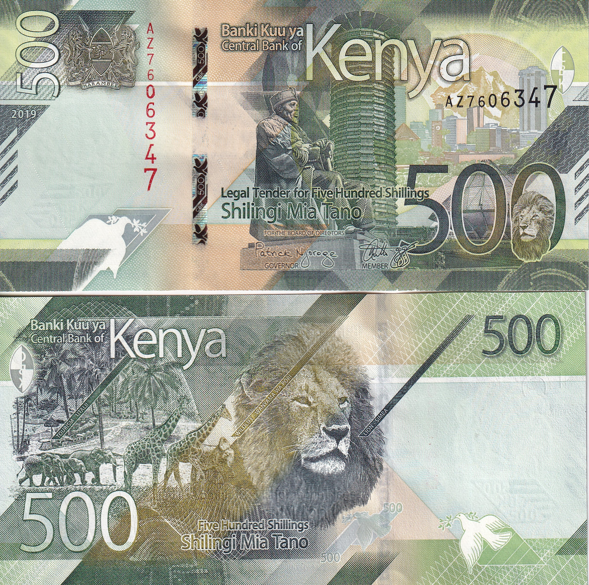 Kenya 500 Shillings 2019 P 55 UNC