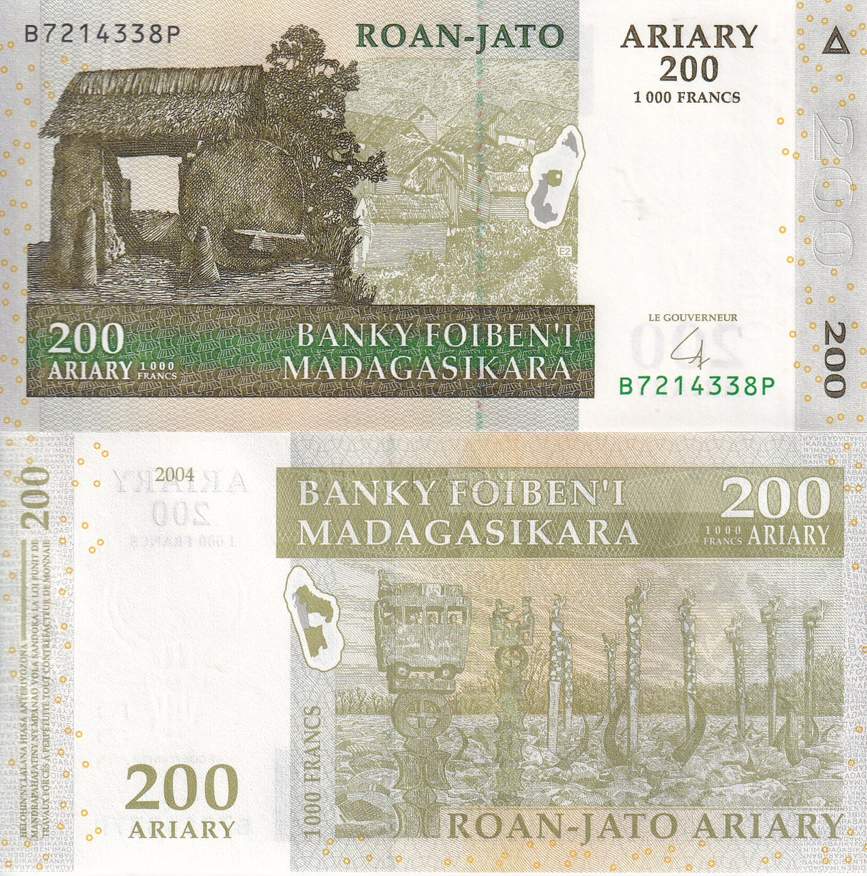 Madagascar 200 Ariary 2004 P 87 b UNC