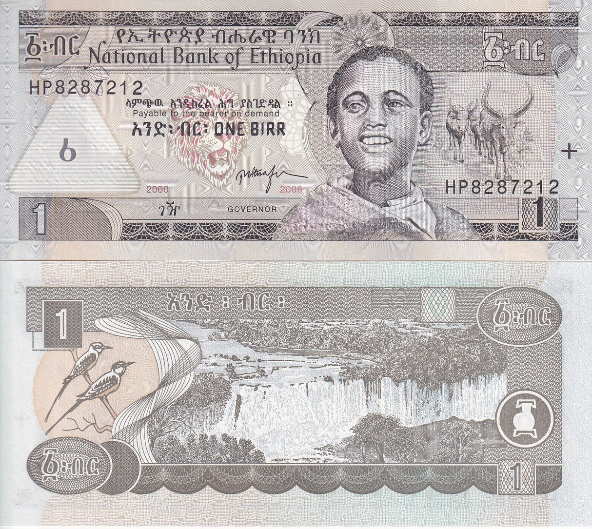 Ethiopia 1 Birr 2000/2008 P 46 e UNC