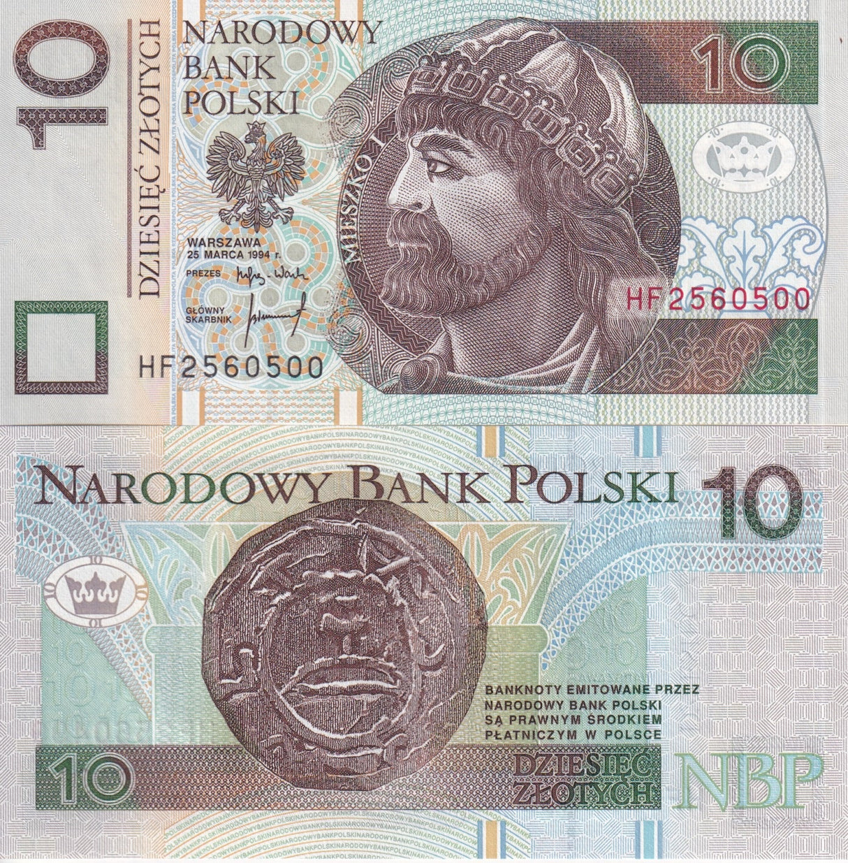 Poland 10 Zlotych 1994 P 173 a UNC