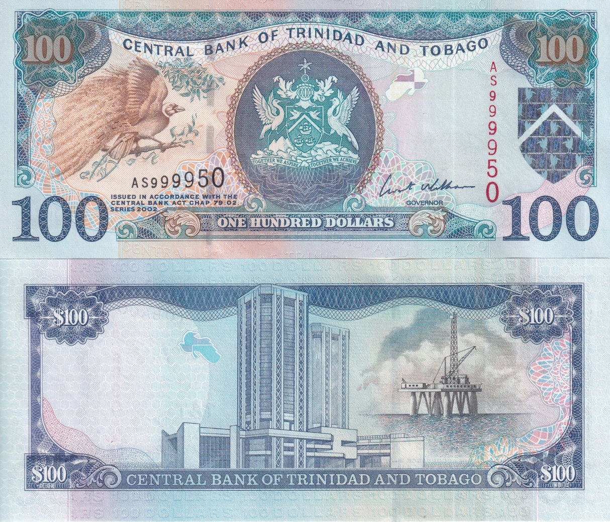 Trinidad & Tobago 100 Dollar 2002 P 45 UNC