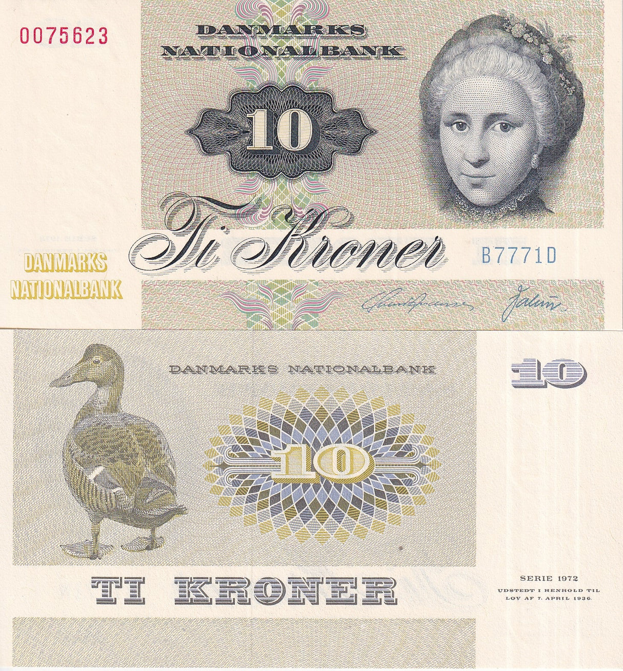 Denmark 10 Kroner 1977 P 48 g UNC