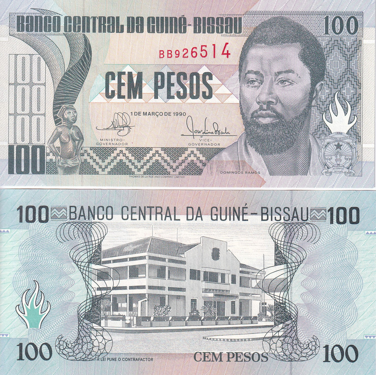 Guinea Bissau 100 Pesos 1990 P 11 UNC